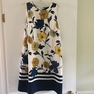 Sleeveless AnnTaylor sz10 Navy & White floral blue